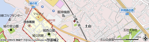 兵庫県加古川市平岡町土山886周辺の地図