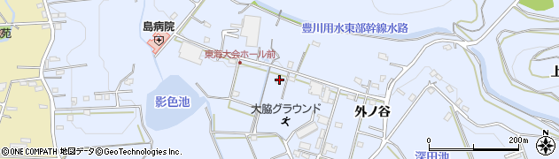 愛知県豊橋市雲谷町外ノ谷265周辺の地図