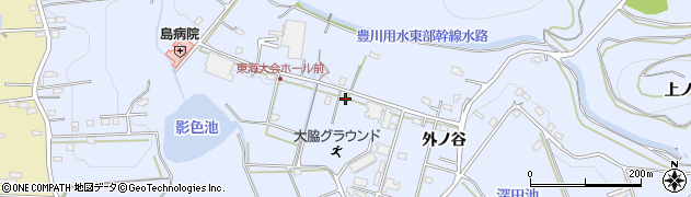 愛知県豊橋市雲谷町外ノ谷262周辺の地図