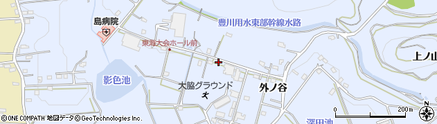 愛知県豊橋市雲谷町外ノ谷260周辺の地図
