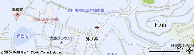 愛知県豊橋市雲谷町外ノ谷286周辺の地図
