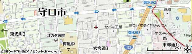 大阪府守口市大宮通周辺の地図