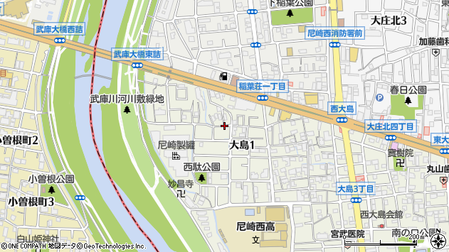 〒660-0076 兵庫県尼崎市大島の地図