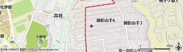 兵庫県神戸市東灘区御影山手6丁目周辺の地図