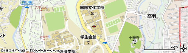 神戸大学学務部　学生会館事務室周辺の地図