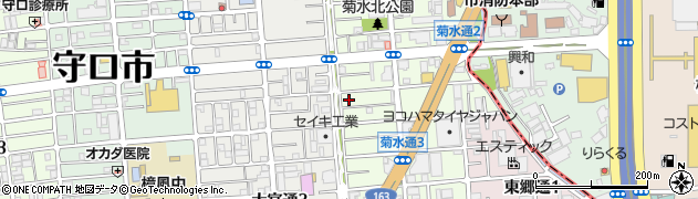 大阪府守口市菊水通2丁目周辺の地図