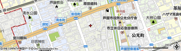 兵庫県芦屋市川西町周辺の地図