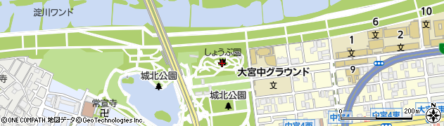 城北公園周辺の地図