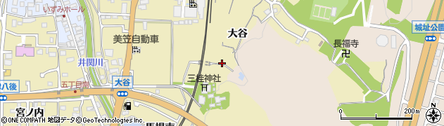 京都府木津川市木津大谷周辺の地図