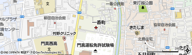 大阪府門真市一番町18周辺の地図