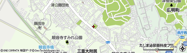 三重県津市観音寺町周辺の地図