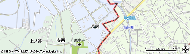 愛知県豊橋市雲谷町（八尻）周辺の地図