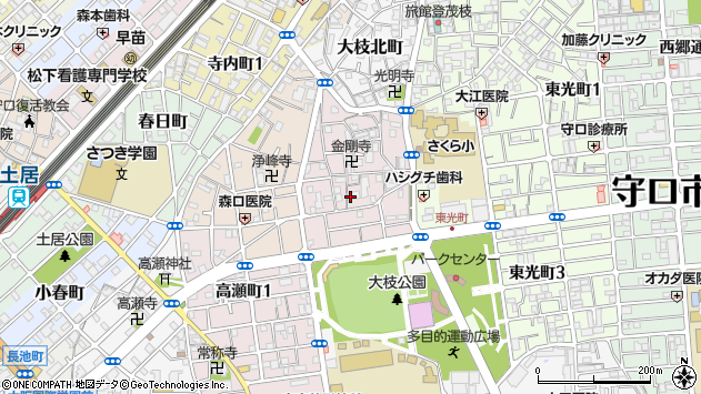 〒570-0051 大阪府守口市大枝南町の地図