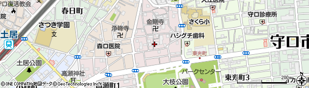 大阪府守口市大枝南町周辺の地図