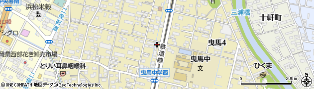 静岡県浜松市中央区曳馬周辺の地図