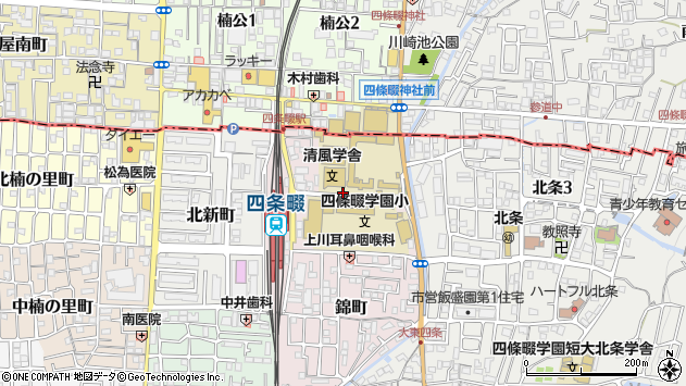 〒574-0001 大阪府大東市学園町の地図
