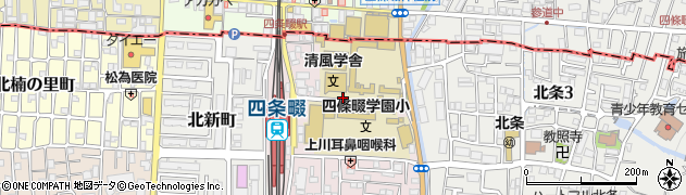 大阪府大東市学園町周辺の地図