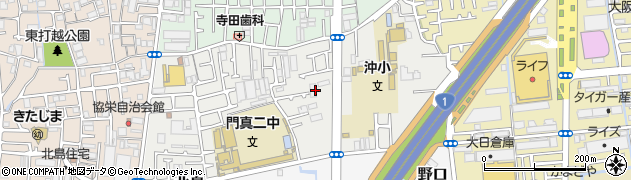 大阪府門真市沖町周辺の地図