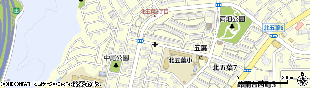 兵庫県神戸市北区北五葉周辺の地図