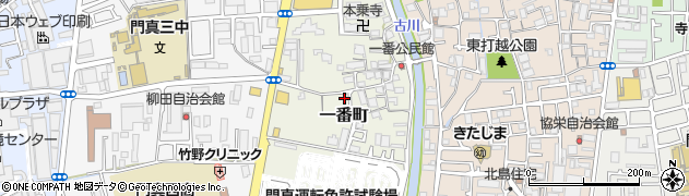 大阪府門真市一番町周辺の地図
