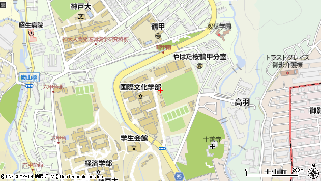 〒657-0011 兵庫県神戸市灘区鶴甲の地図