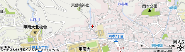 岡本中公園周辺の地図