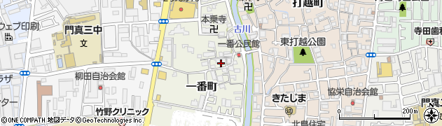 大阪府門真市一番町14周辺の地図