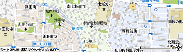 兵庫県尼崎市南七松町周辺の地図