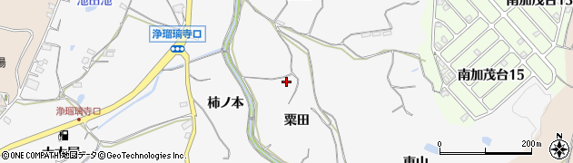 京都府木津川市加茂町高田粟田周辺の地図