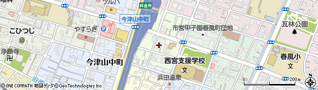 兵庫県西宮市今津野田町周辺の地図