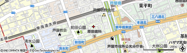 兵庫県芦屋市前田町周辺の地図