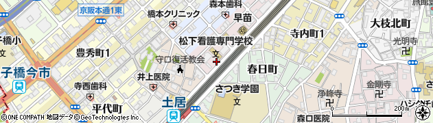 京阪土居北口周辺の地図