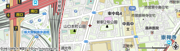 辛口Lab．新大阪周辺の地図