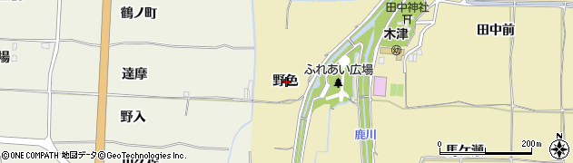 京都府木津川市木津野色周辺の地図