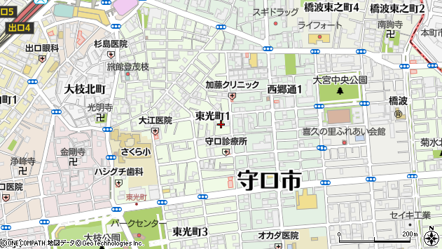 〒570-0035 大阪府守口市東光町の地図