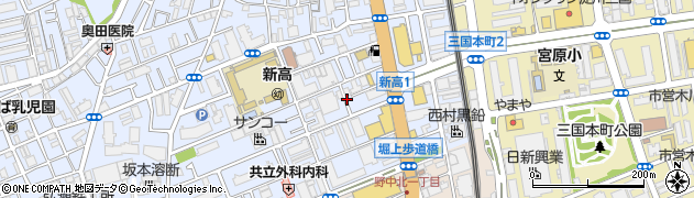大阪府大阪市淀川区新高1丁目8周辺の地図