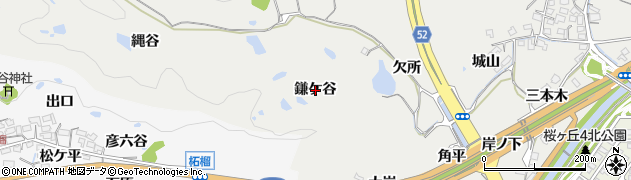 京都府精華町（相楽郡）乾谷（鎌ケ谷）周辺の地図