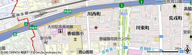 兵庫県西宮市中浜町1-13周辺の地図