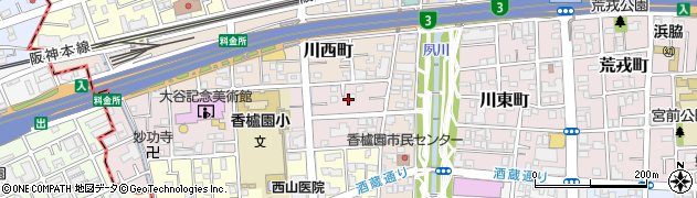 兵庫県西宮市中浜町1周辺の地図
