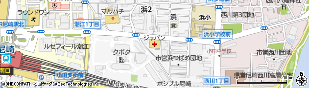 ジャパン尼崎東店周辺の地図
