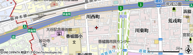 兵庫県西宮市中浜町1-28周辺の地図