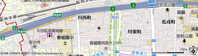 兵庫県西宮市中浜町1-35周辺の地図