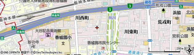 兵庫県西宮市中浜町1-36周辺の地図