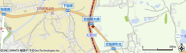 北田原大橋周辺の地図