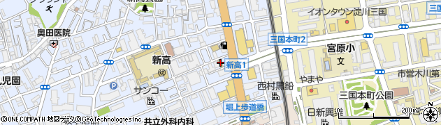 ファミリーマート新高一丁目店周辺の地図