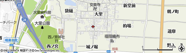 京都府木津川市相楽大里周辺の地図