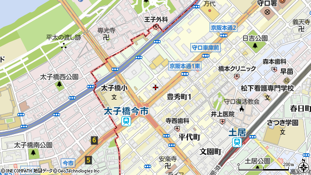 〒570-0083 大阪府守口市京阪本通の地図