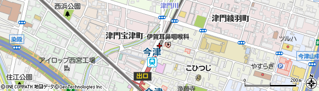 まるとみクリーニング阪急今津店周辺の地図