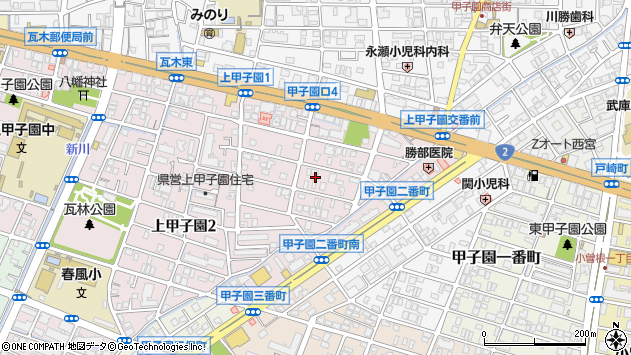 〒663-8114 兵庫県西宮市上甲子園の地図