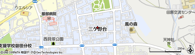 静岡県磐田市三ケ野台周辺の地図